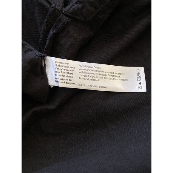 Eileen Fisher Organic Cotton Twill Shirttail Jacket Top in Black Size Medium - Picture 8 of 8
